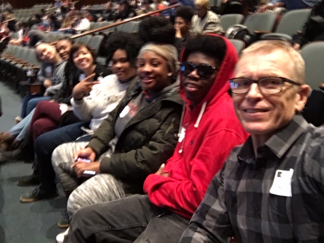 Sponsors Scott Moeller and Eve Diel attend the Gateway2Change summit on Tuesday, Nov. 13. Six students were chosen to attend.