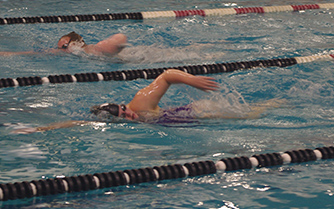 Campbell competes in the 500 yard freestyle. Campbell finished 27 out of 36 in this event with a time of 7 minutes 21 seconds.