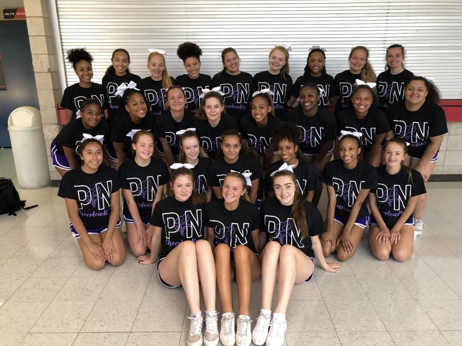  PNH cheerleaders attend a NCA summer camp on July 17-20 at SEMO in Cape Girardeau to work on cheers and stunts for the upcoming season. “Our team has been so strong this year and I can’t wait to grow and strengthen our skill level even more,” said Dempsey.

Photo Courtesy of Lindsay Melnick.
