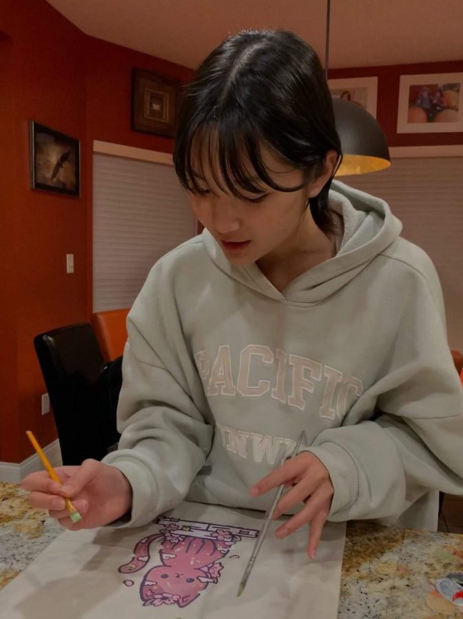 Senior Grace Koo started painting tote bags for fun near the end of 2021 and began her small business near the beginning of this school year. The prices vary based on the difficulty of the design, said Koo. 