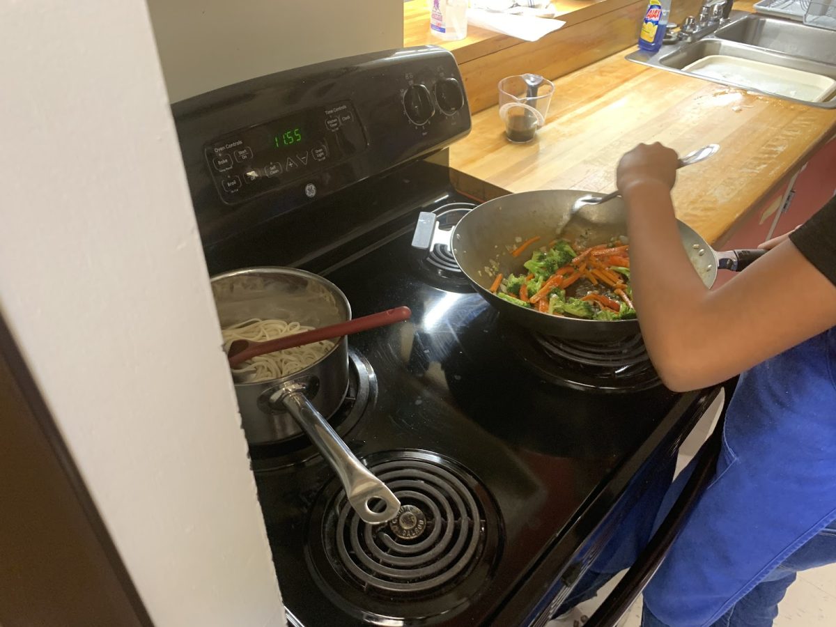A+culinary+student+prepares+stir+fry+for+their+class.++Learning+how+to+cook+healthy+meals+is+an+important+part+of+becoming+an+adult.