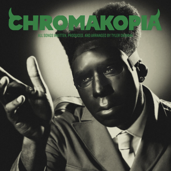 The cover art for “Chromakopia” serves as a great introduction to the album. It highlights both the absurd and the sincere points of the album, with Tyler being framed in a subtle, deep light, but also having a very silly haircut