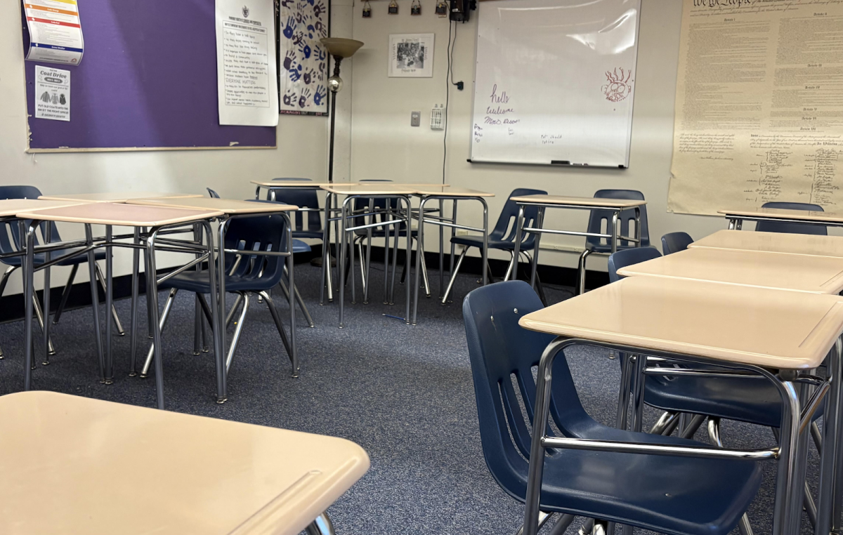 With a decreased student population at North, some classrooms are underutilized. Leading classrooms like this one to collect dust until they are used again.