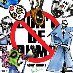 The album cover, full of hand-drawn characters by Tim Burton, gives credit to the artistic messiness of “DON’T BE DUMB.” The characters also feature in the music video for “AIR FORCE (BLACK DEMARCO),” a live-action video with them drawn in. 
